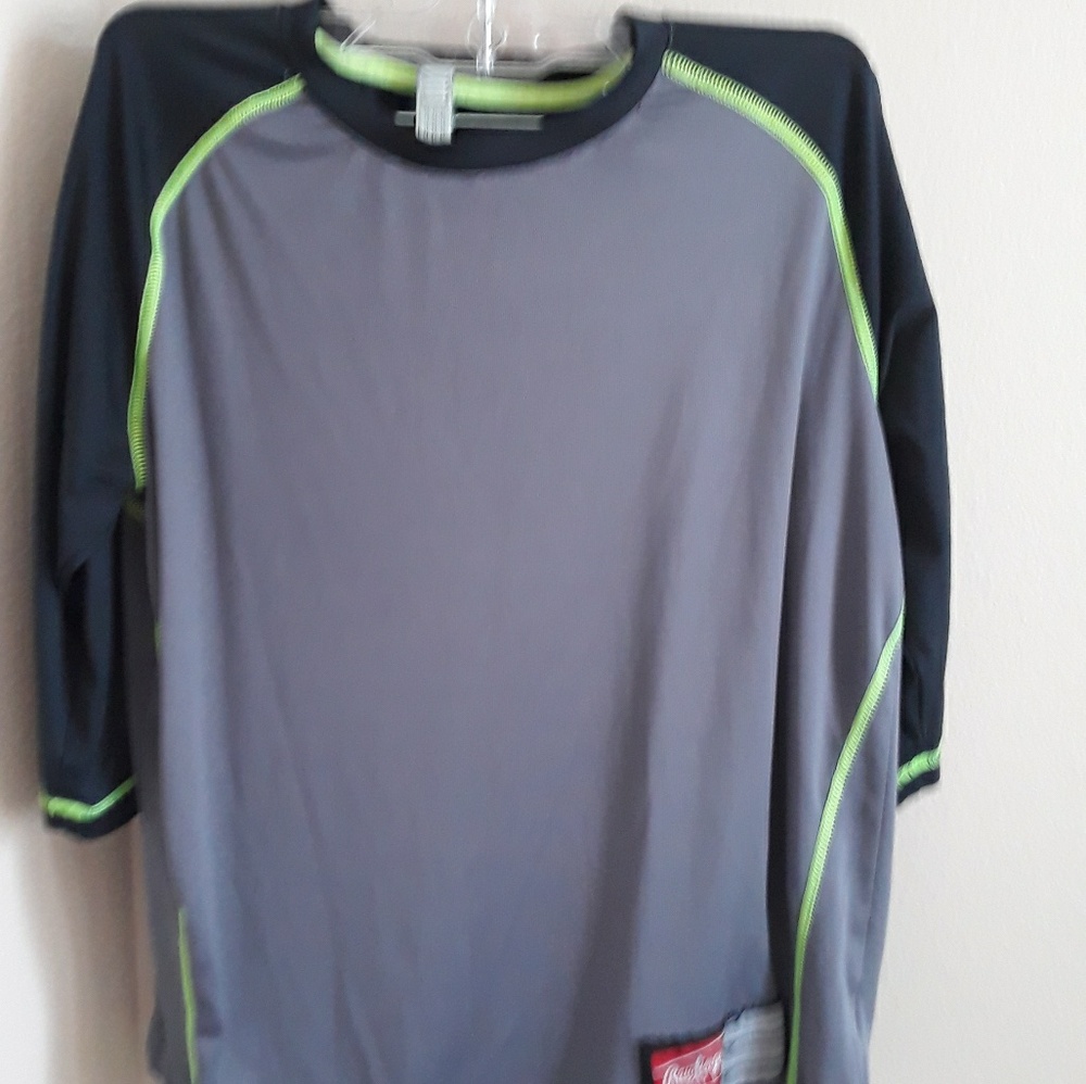 Black and grey lightweight baseball shirt